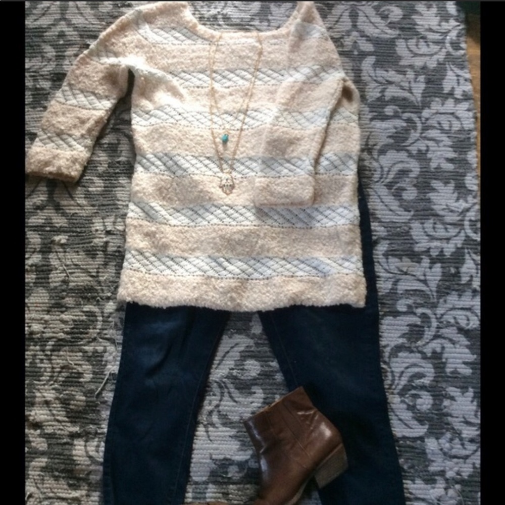 Sassy Mixed Media Tunic Sweater by Cooperative